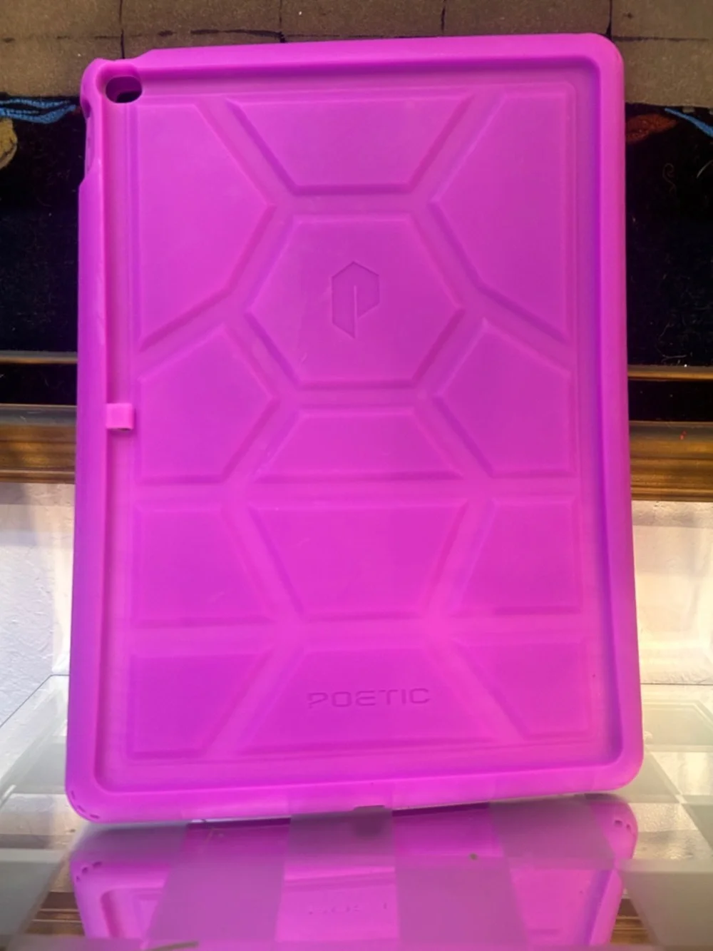Magenta Poetic Silicone iPad case.